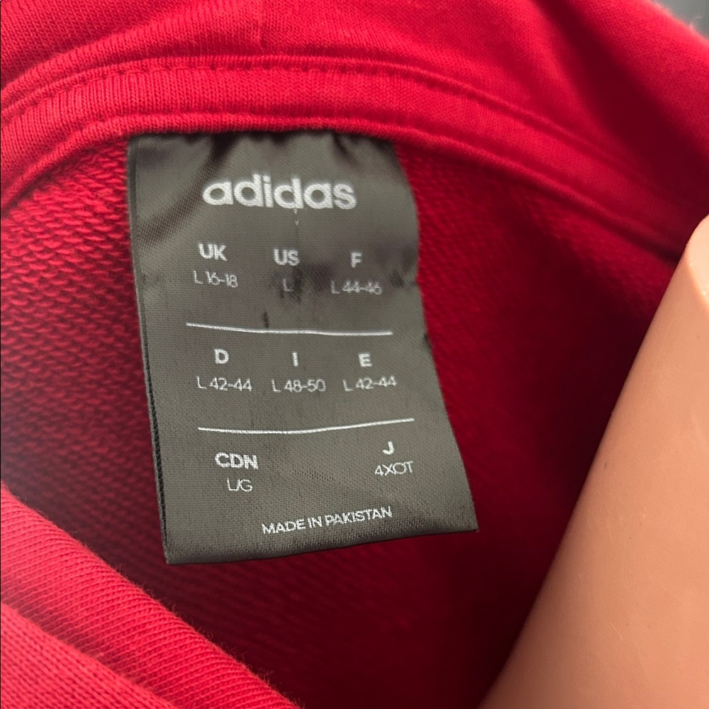 Adidas Women's Bold Red Hoodie - Picture 5 of 5